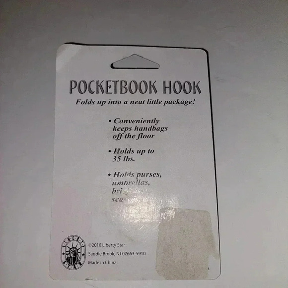 Pocketbook hook,  pursed hook black with plated metal with rhinestones. - Picture 3 of 3